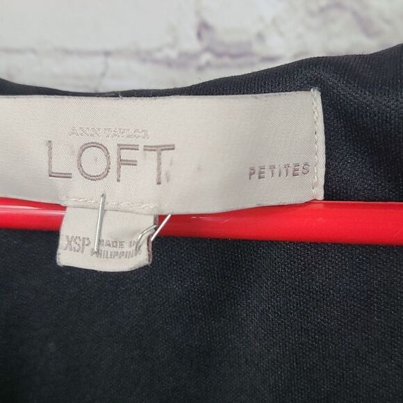 LOFT Petite Black Tiger Stripe Animal Print Gathered Waist Sleeveless Dress XSP - Picture 8 of 10